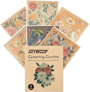 JOYMOOP 6 Pack Dishcloths for Kitchen, Reusable Absorbent Non-Scratch Cleaning Cloths, Washable Quick-Drying Rags for Cookware and Household, 6.77.9 Inch