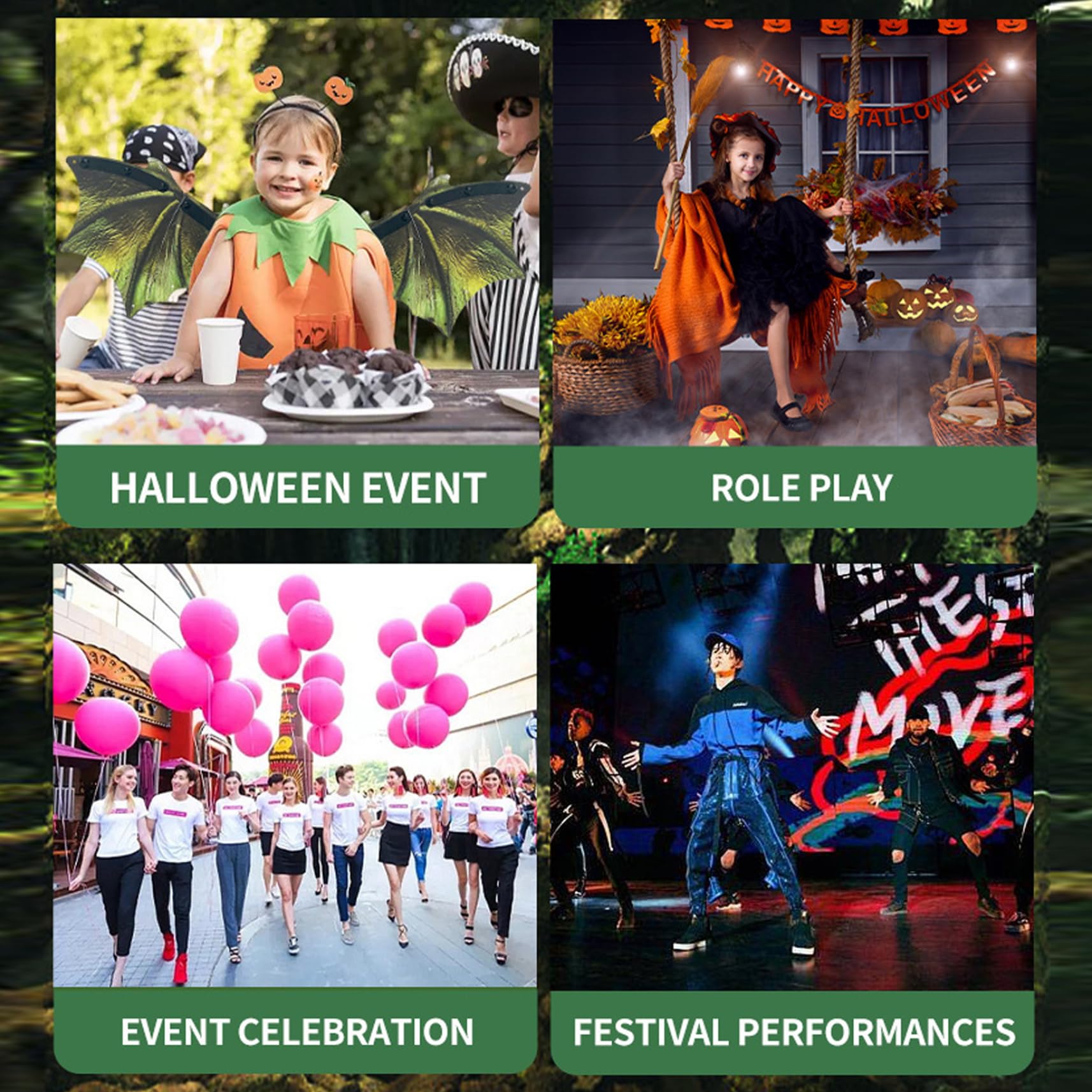 Decorazioni di Halloween, Ala di Drago per Bambini Costume Realistico da Drago Verde con Ala Luce e Movimento Alimentato a Batteria Costumi da Vestire per Halloween, Palcoscenico, Feste