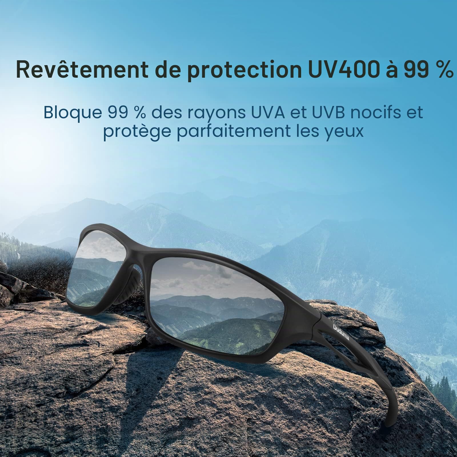 Duduma Lunettes de soleil homme polarisées TR90 UV400 peche cyclisme