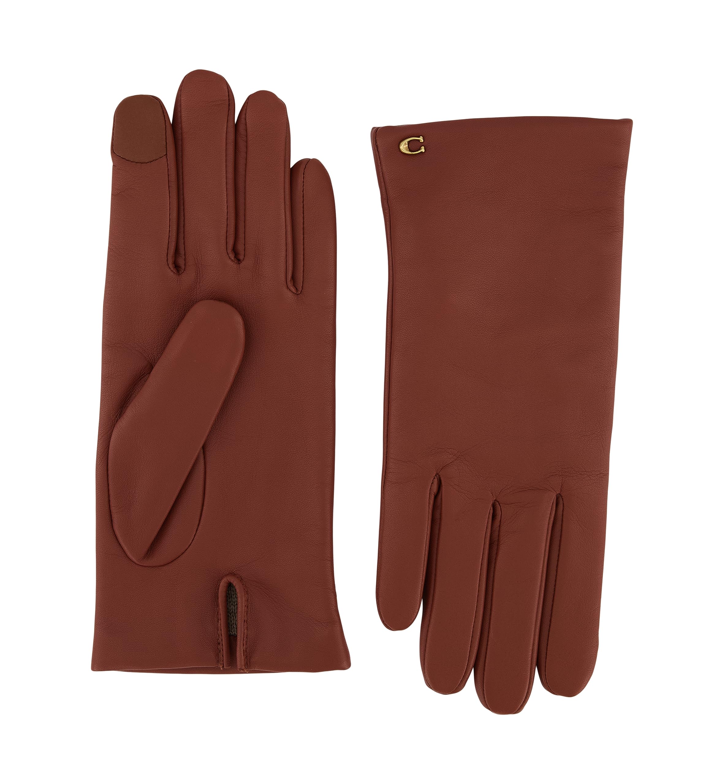 Coach Guanti corti da donna Sculpted C, Sella, 7.5