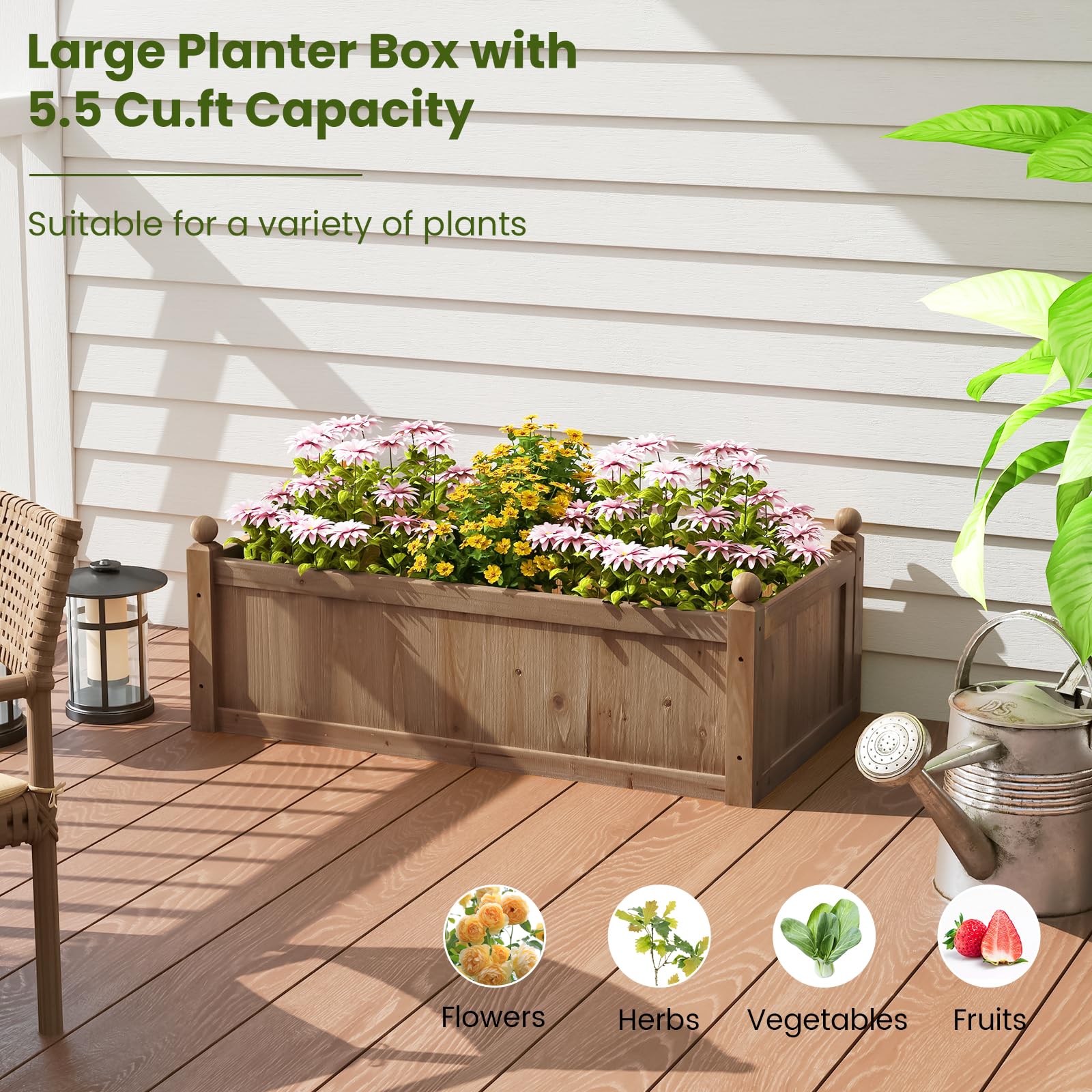 Amazon.com: Giantex Wood Raised Garden Bed, 46