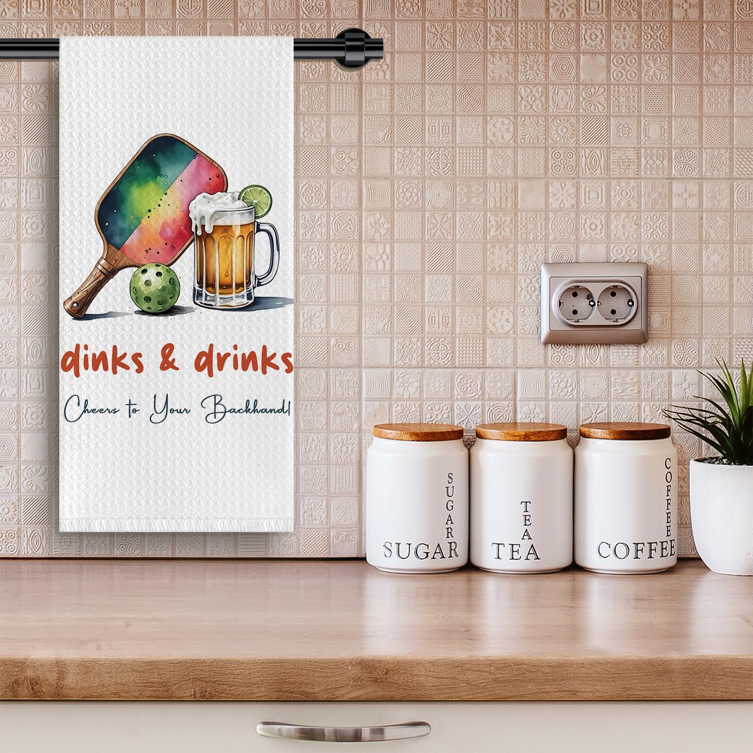 Pickleball Drinks Gifts Kitchen Dish Towels for Women Men,Pickleball Beer Drinks Hand Tea Towels for Kitchen Bathroom Decor,16x24 Inches - Image 3