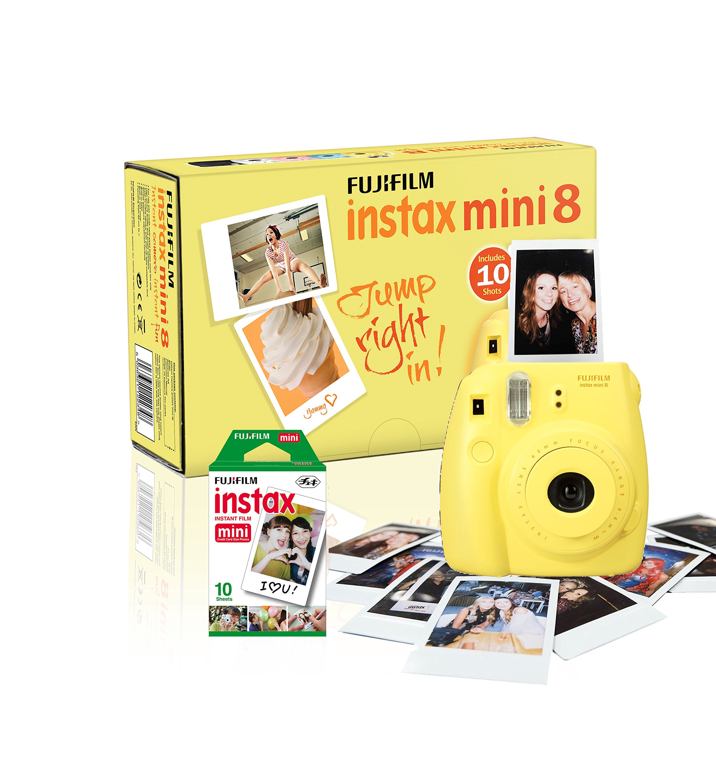 Fujifilm Instax Mini 8 Instant Camera with 10 Shots - Yellow