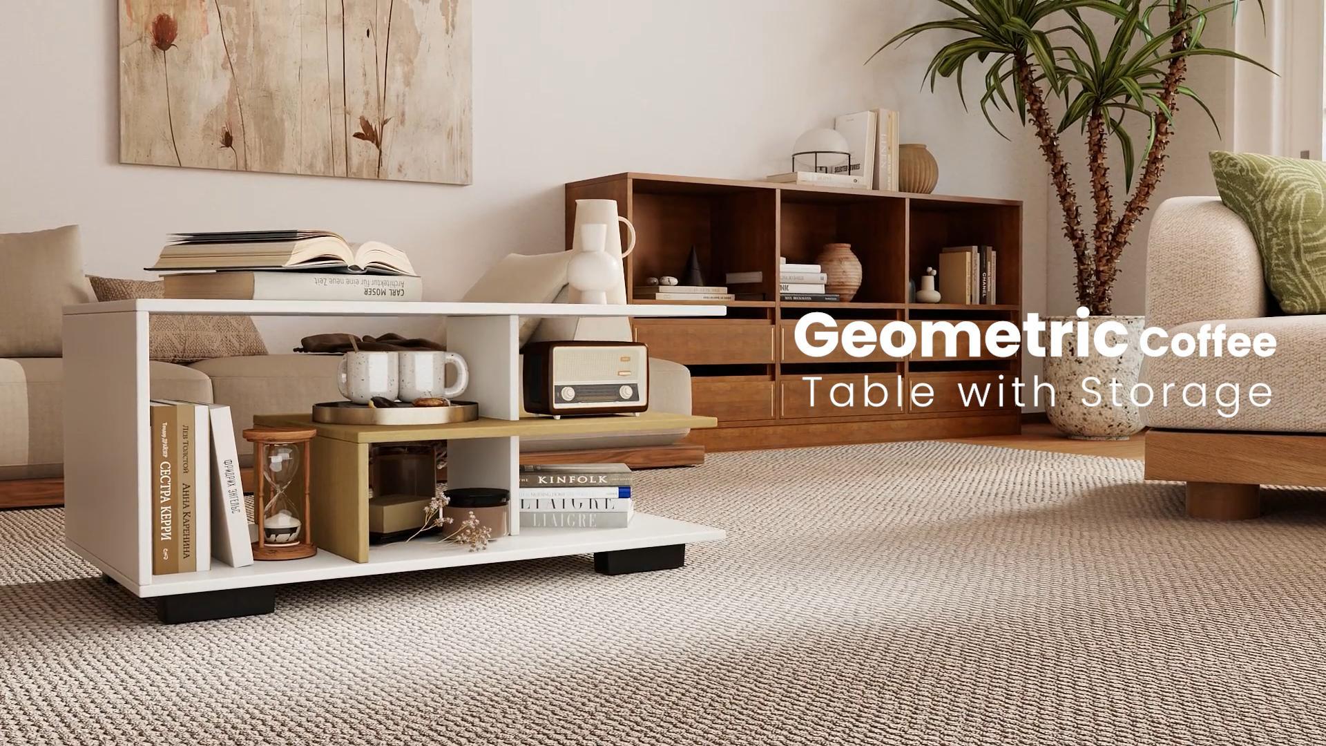 Amazon.com: Giantex Modern Rectangular Accent Table with L-Shaped
