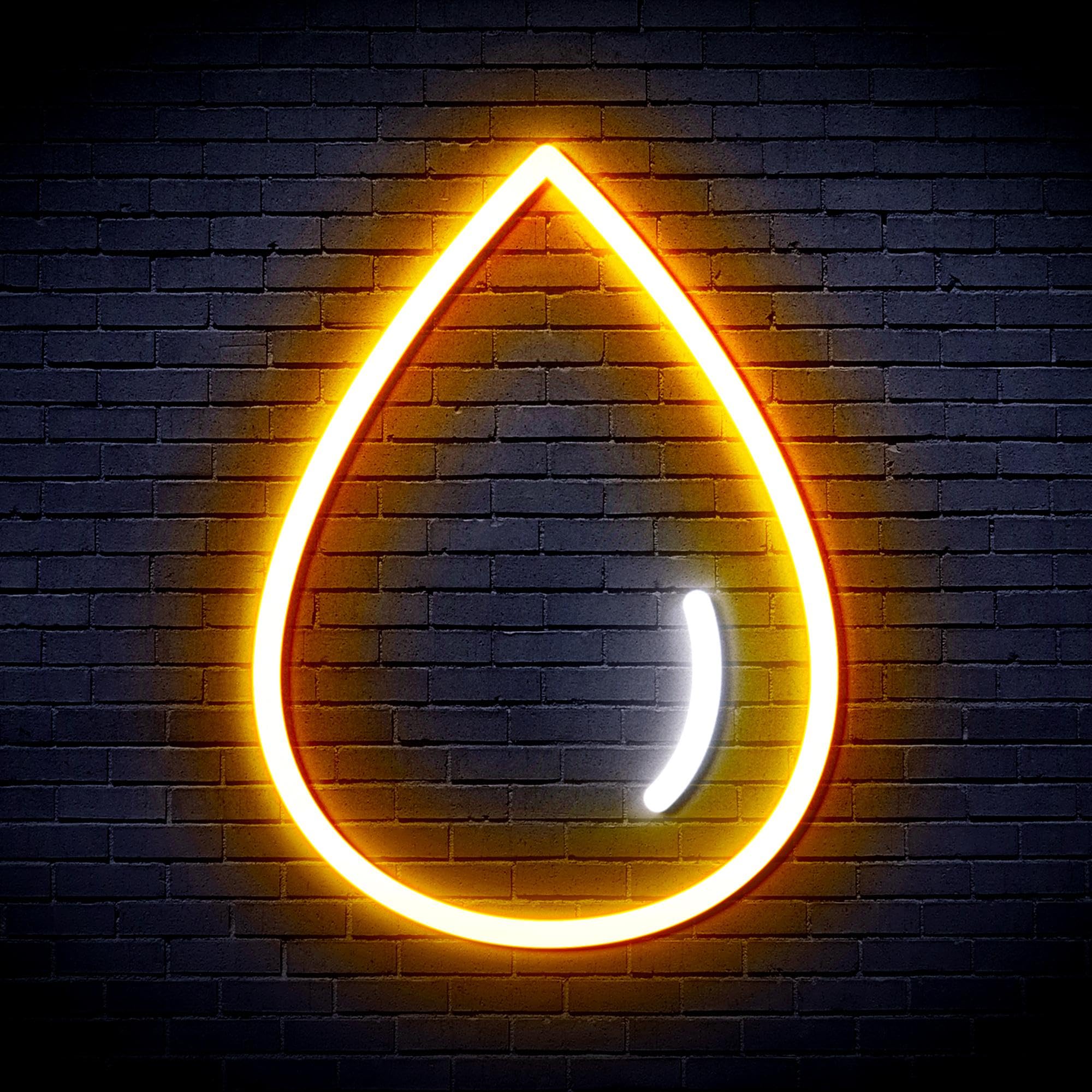 ADVPRO Water Droplet Flex Silicone LED Neon Sign - White & Golden - st16s64-fnu0070-we โ image 1