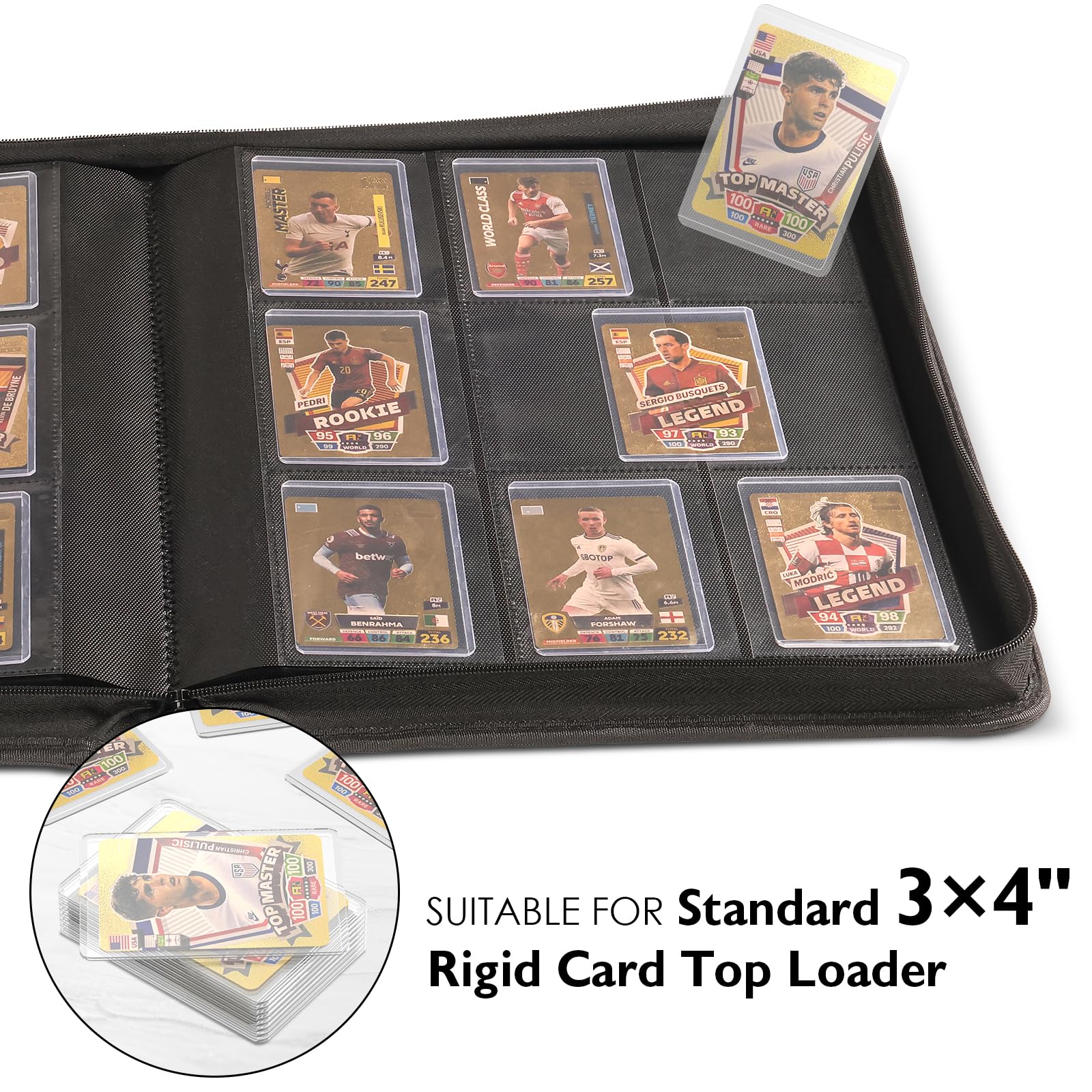 Toploader Binder, Holds 360 Top Loaders,9 Pocket Top Loader