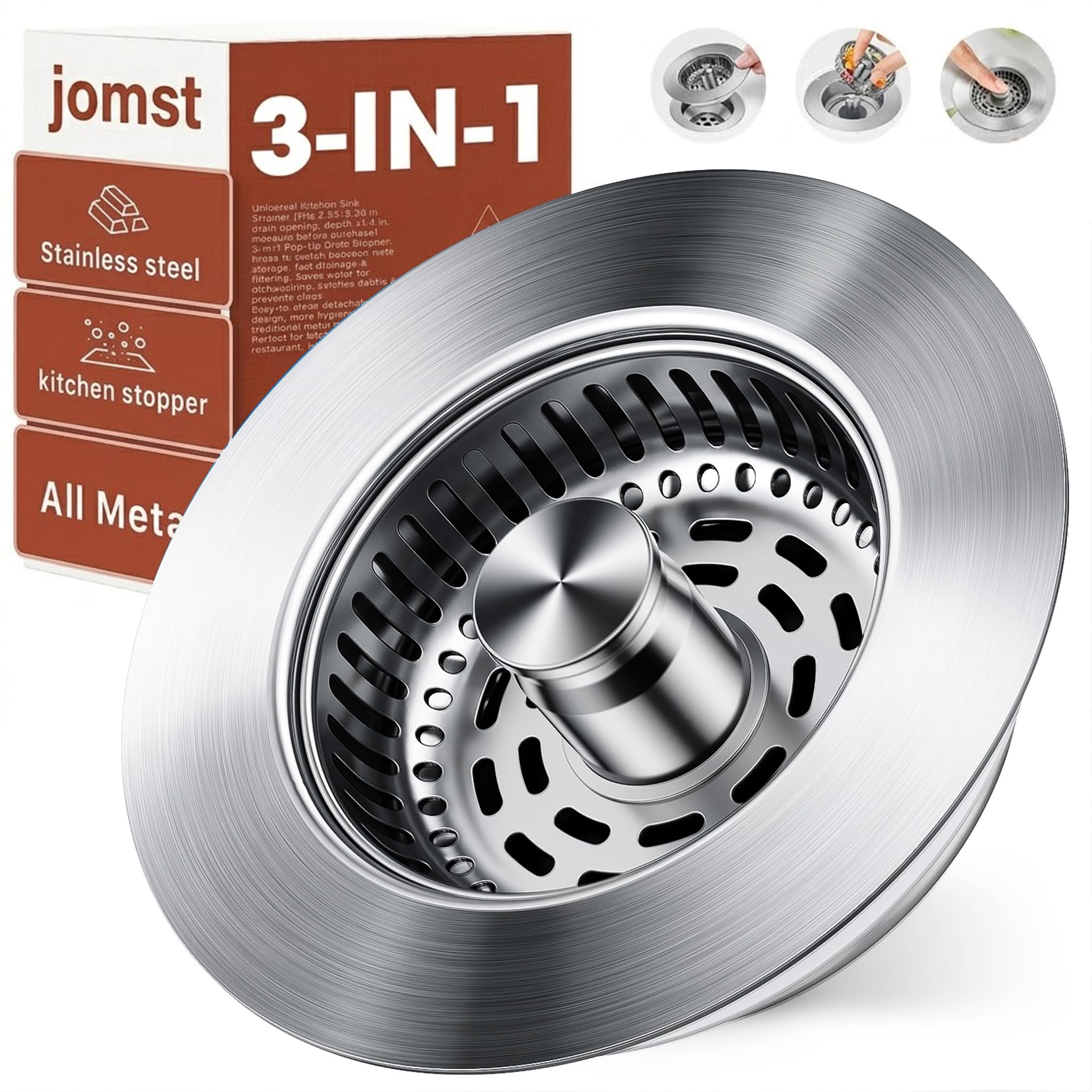 JOMST 3-in-1 Sink Strainer