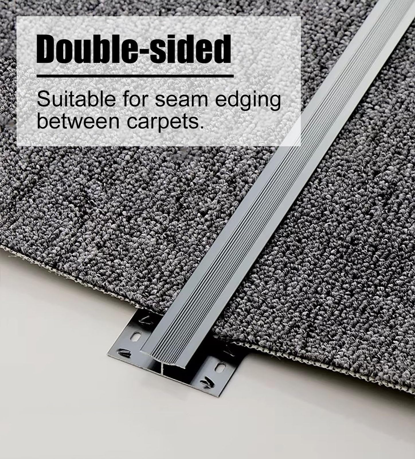 Striscia di transizione for pavimento in moquette bifacciale con denti