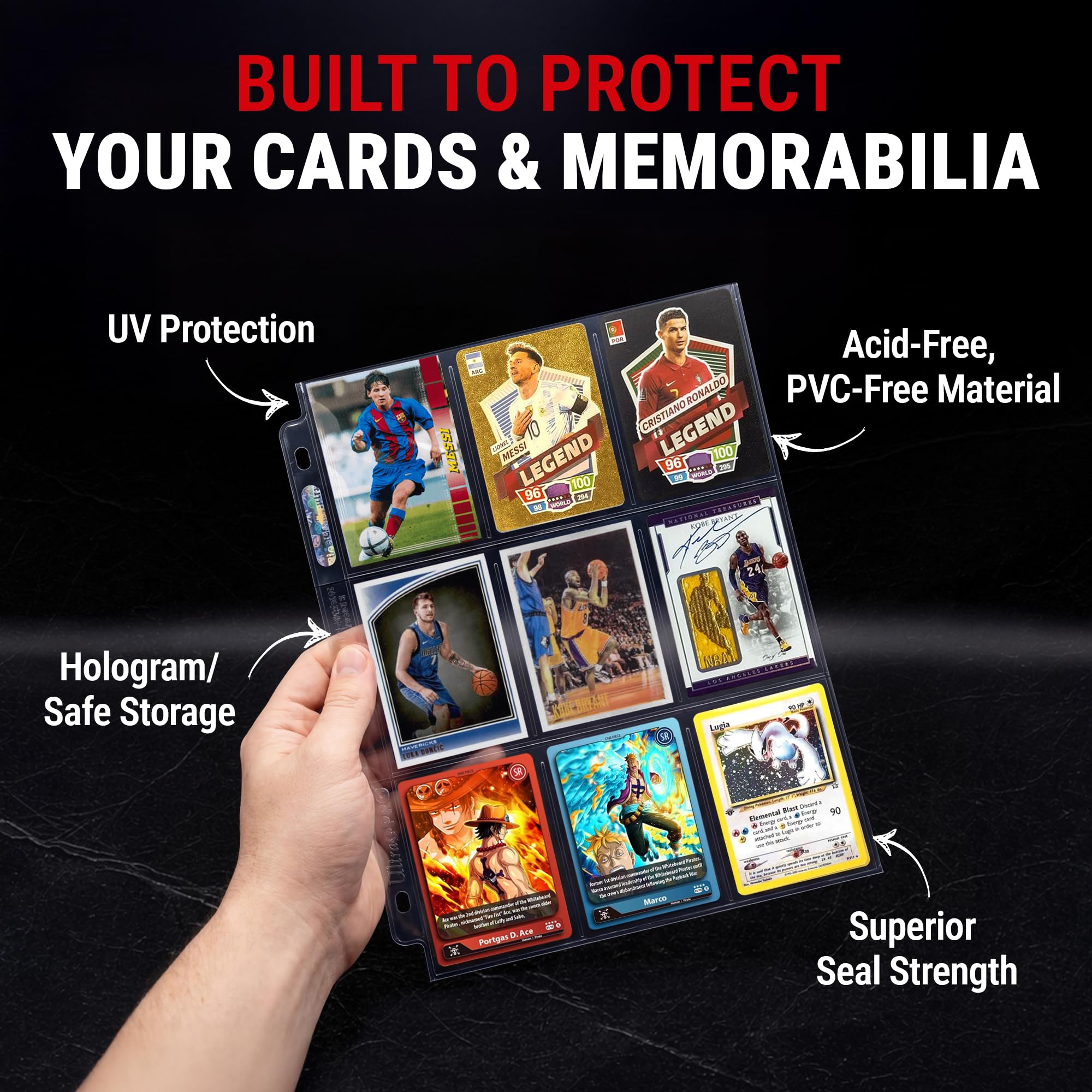 Amazon | ウルトラプロ 9ポケットページ トレカ用 (2.5×3.5 inch) 3穴