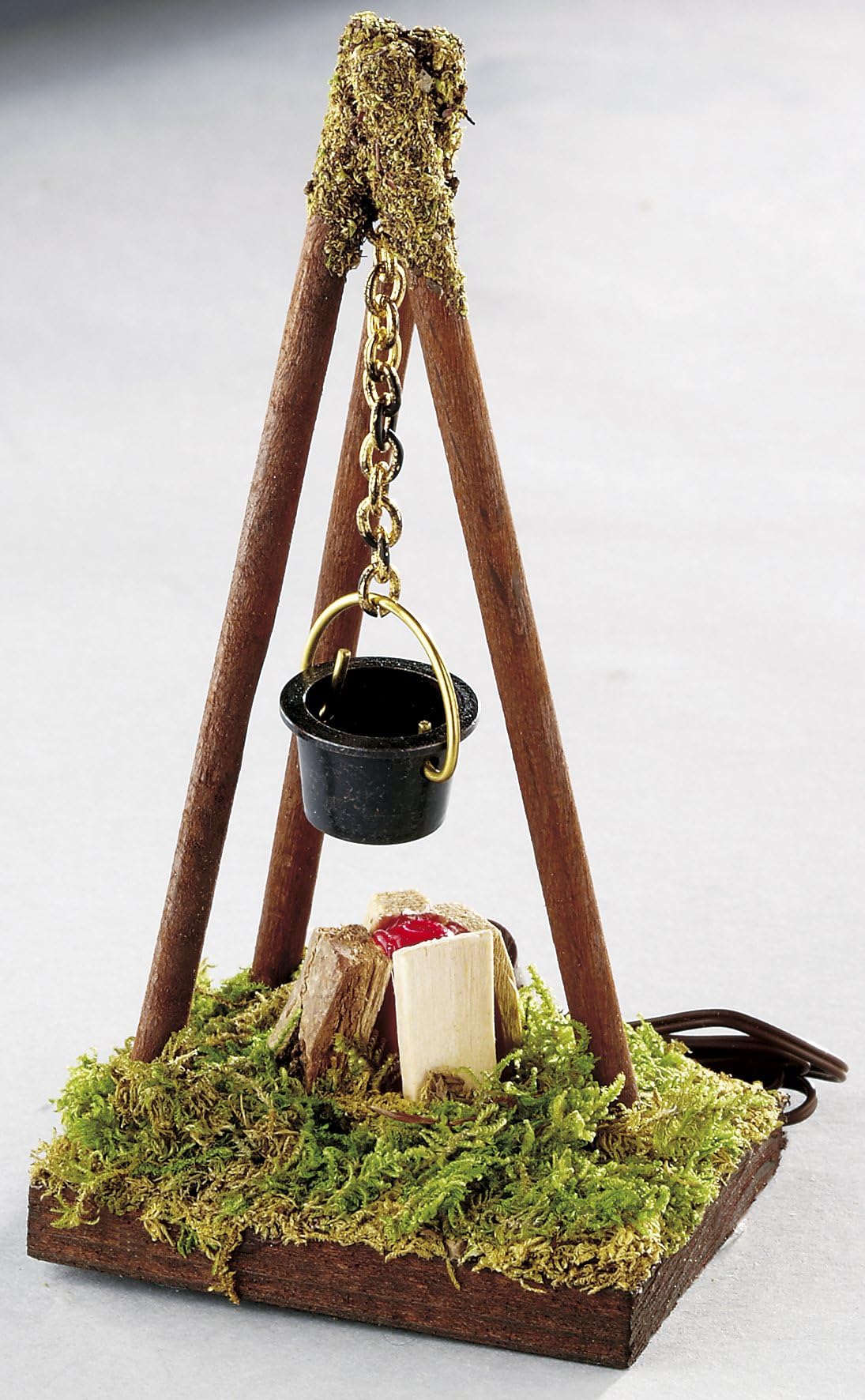 Kahlert Licht Puppenhaus Kaminofen - Holzoptik In Schwarz Für Puppenstuben