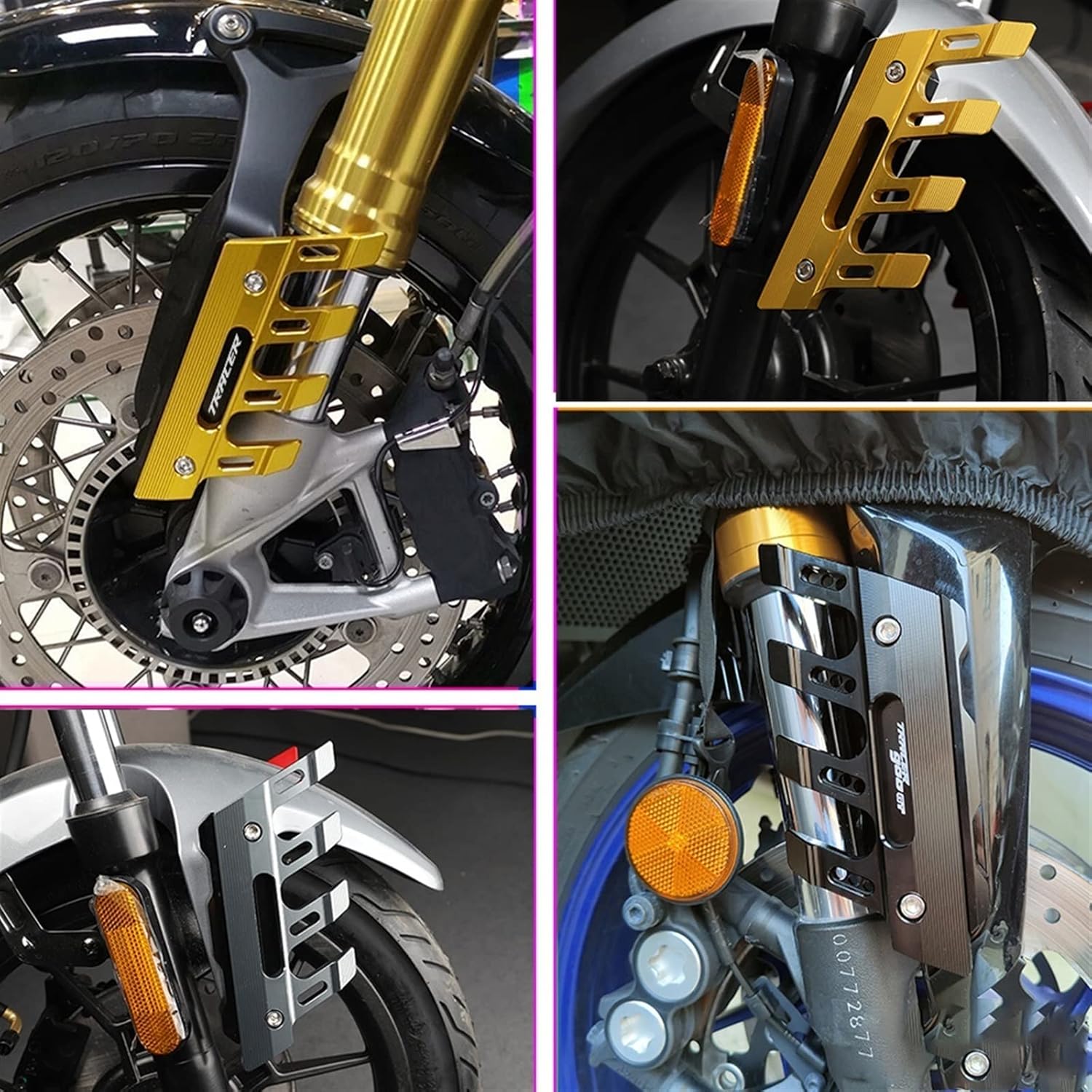 For H┐ONDA CRF1000L CRF1100L CRF1000L Africa TWin Motorcycle Mudguard Front Fork Protector Guard Front Fender Anti-fall Slider Motorcycle Slider(Gold,NO LOGO)
