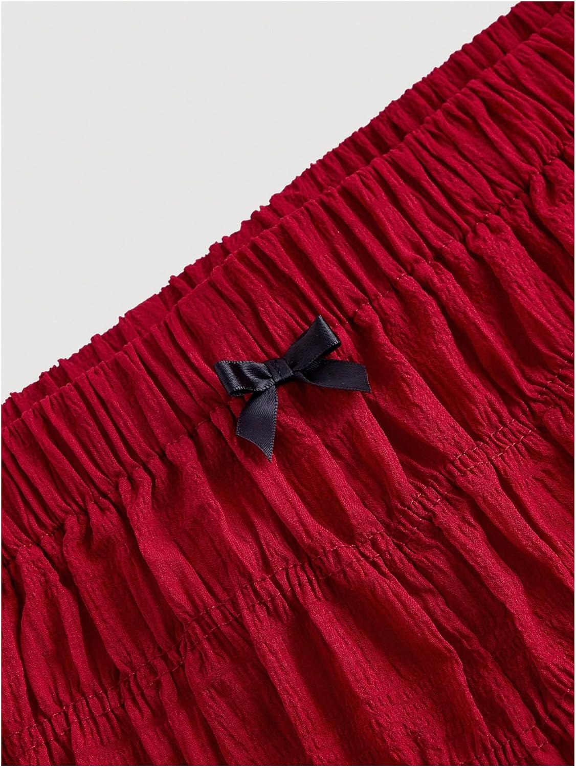 SHENHE Women's Low Rise Y2k Shorts Elastic Waist Bloomer Shorts Bow Coquette Mini Shorts - Image 4