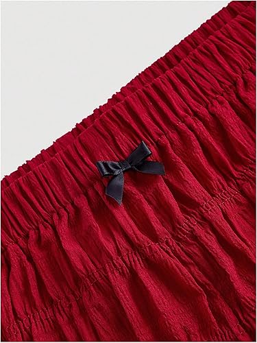 Miniatura 4 de SHENHE Pantalones cortos Y2k de tiro bajo para mujer, cintura elástica, pantalones cortos con lazo coquette