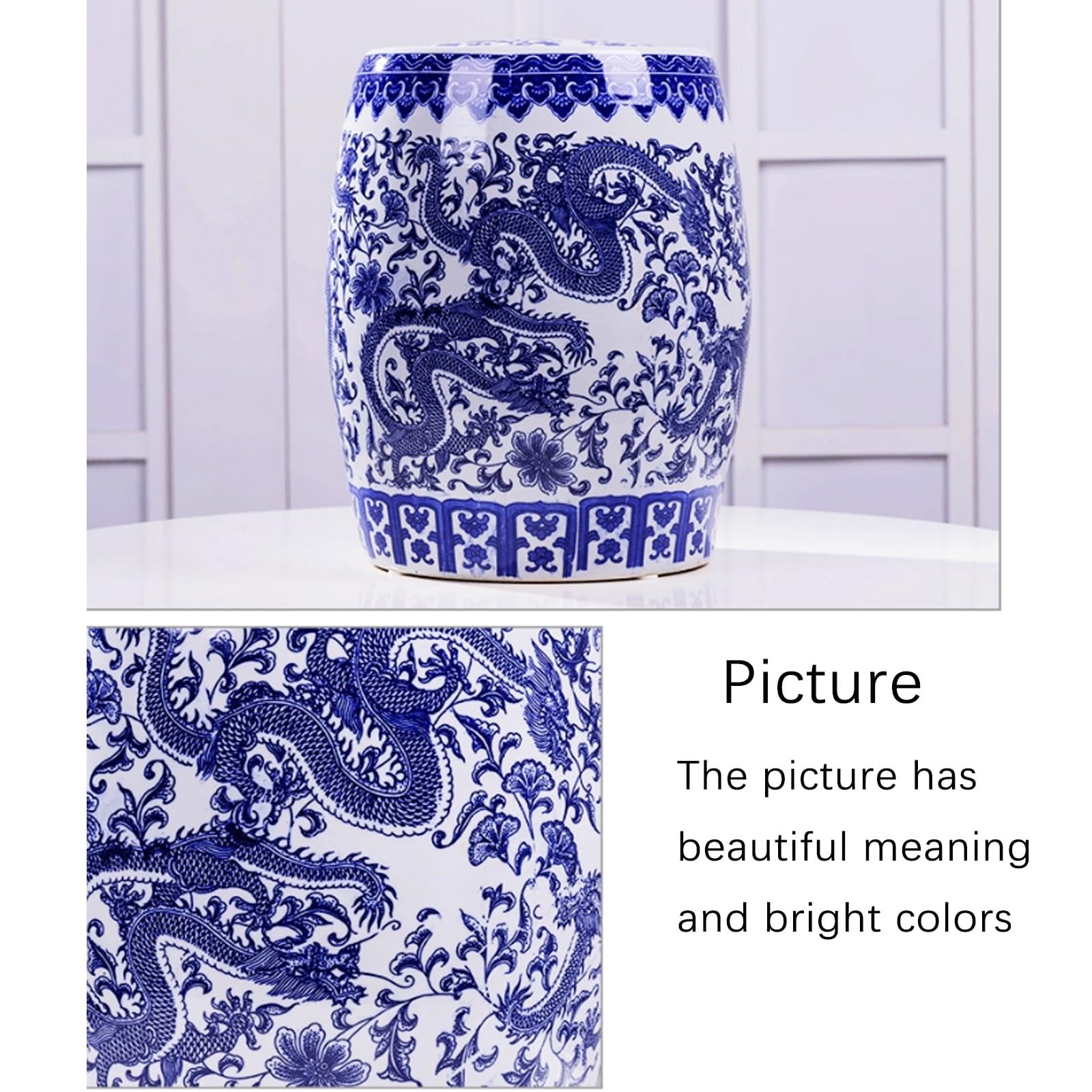 Barattolo cinese Barattolo per la conservazione del riso con coperchio la conservazione degli alimenti in ceramica Cilindro per il riso in ceramica Barattolo cinese sigillato di grande capacità(15kg)