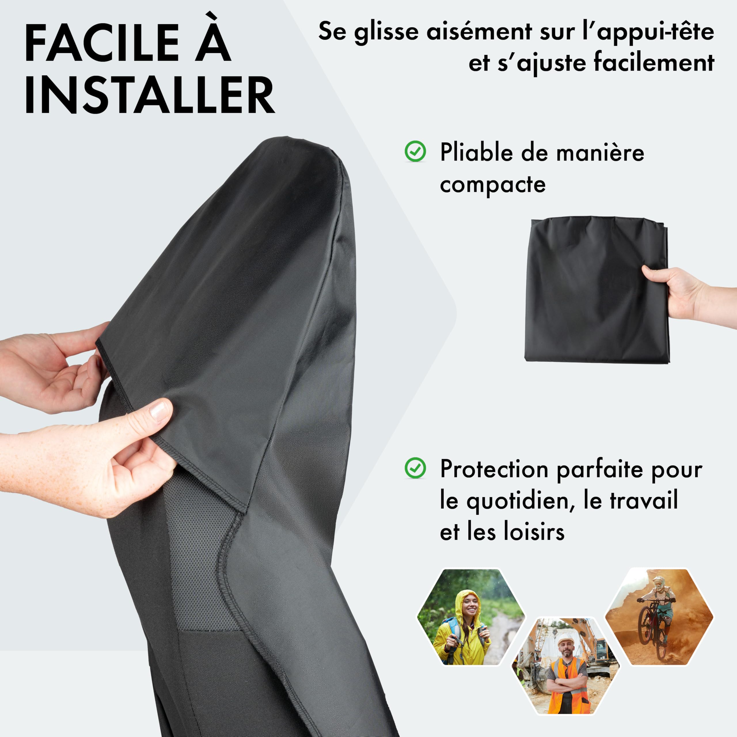 Walser Housse de siège Auto Protector, 2 Housses de siège Auto pour sièges Avant, Housse de Place Voiture 100% imperméable et Anti-salissures, Housses de Place d'atelier Noires