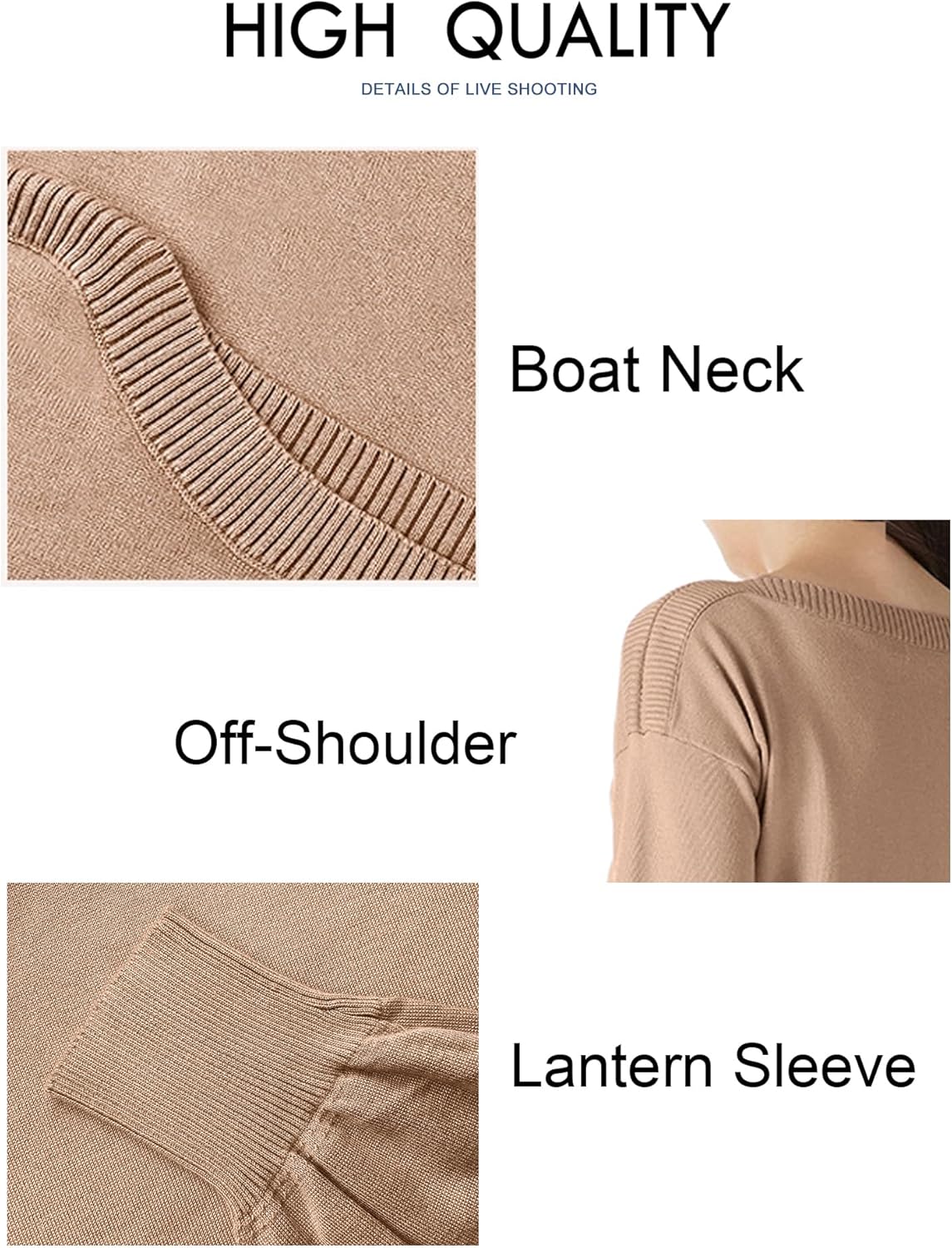 Women's Boat Neck Long Sleeve Sweaters Casual Lightweight Knit Pullover Tops Fall Winter Trendy - Image 6