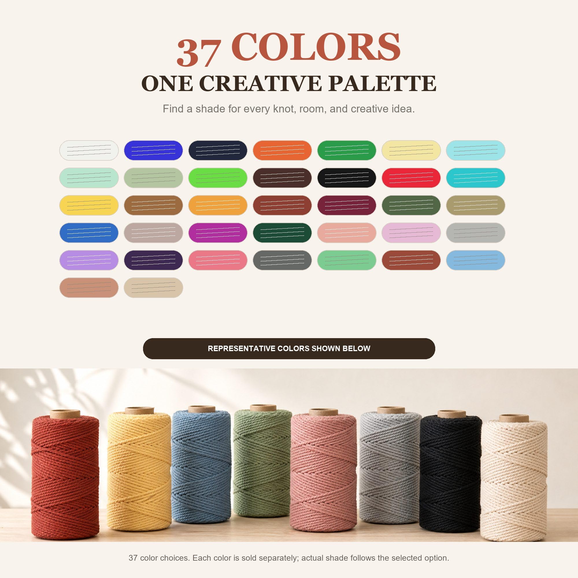 Cordón de macramé de 3 mm x 109 yardas (328 pies), cuerda de macramé de algodón natural, 4 hebras de cordón de algodón trenzado para colgar en la pared, ganchos de plantas, manualidades, envoltura de