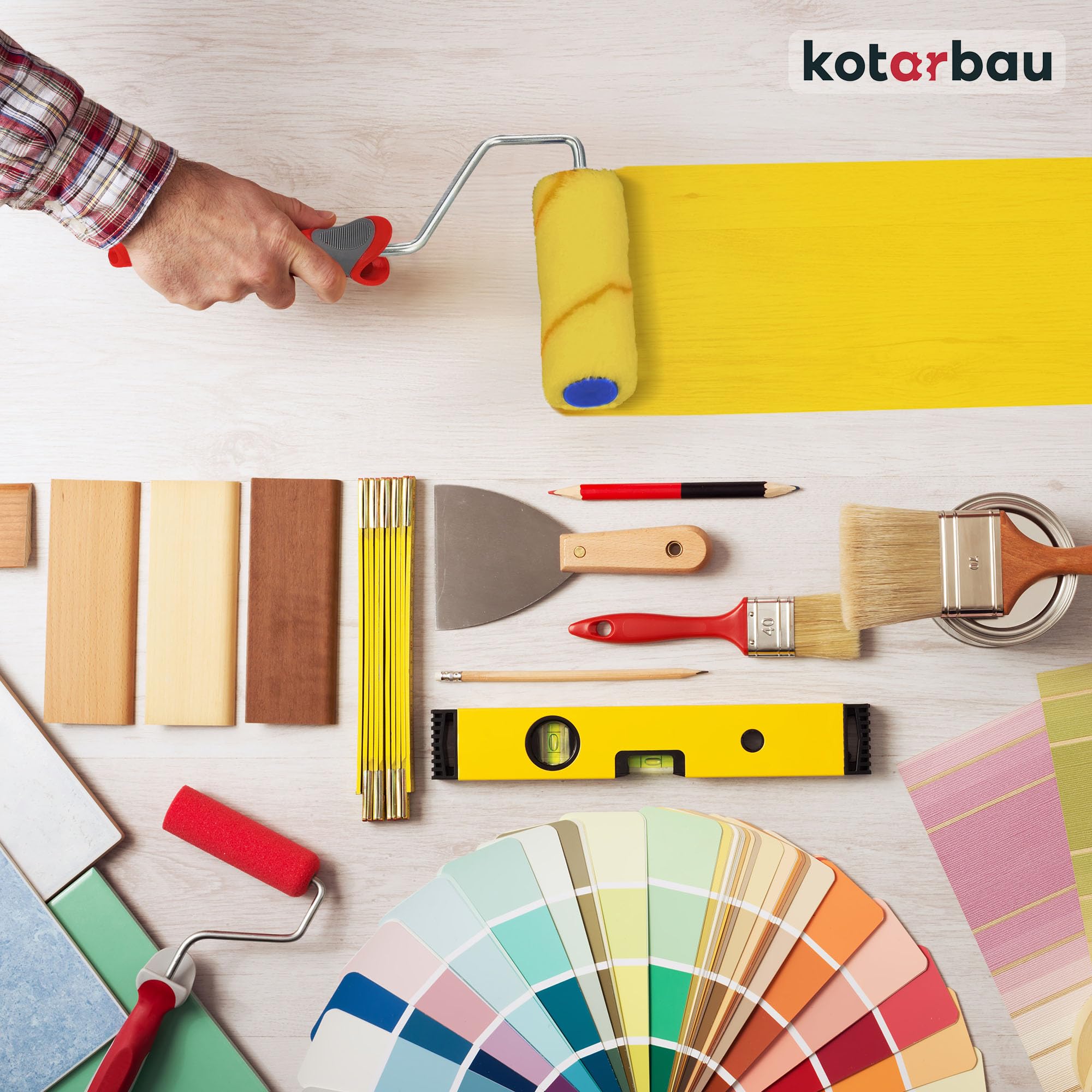 KOTARBAU® Lot de 10 rouleaux de peinture - Avec manche en caoutchouc - Pour travaux de peinture et de rénovation - 100 mm