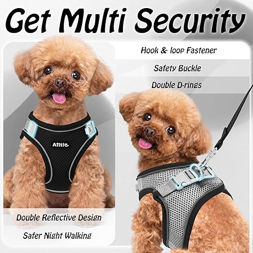 Miniatura 130 de AIITLE Arnés Escalonado para Perro y Juego de Correa - Chaleco Arnés a Prueba de Escape Sin Tirones con Malla Suave y Bandas Reflectantes, Arneses