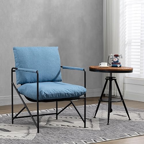 Silla de acento con eslinga, moderna silla de acento con marco de metal, silla de salón para dormitorio, sillas laterales para sala de estar. Silla disponible en Yaxa Colombia