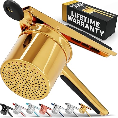 PriorityChef - Prensa de papas grande de 15 onzas, de acero inoxidable resistente, herramienta de cocina, prensa y triturado para un puré de papas