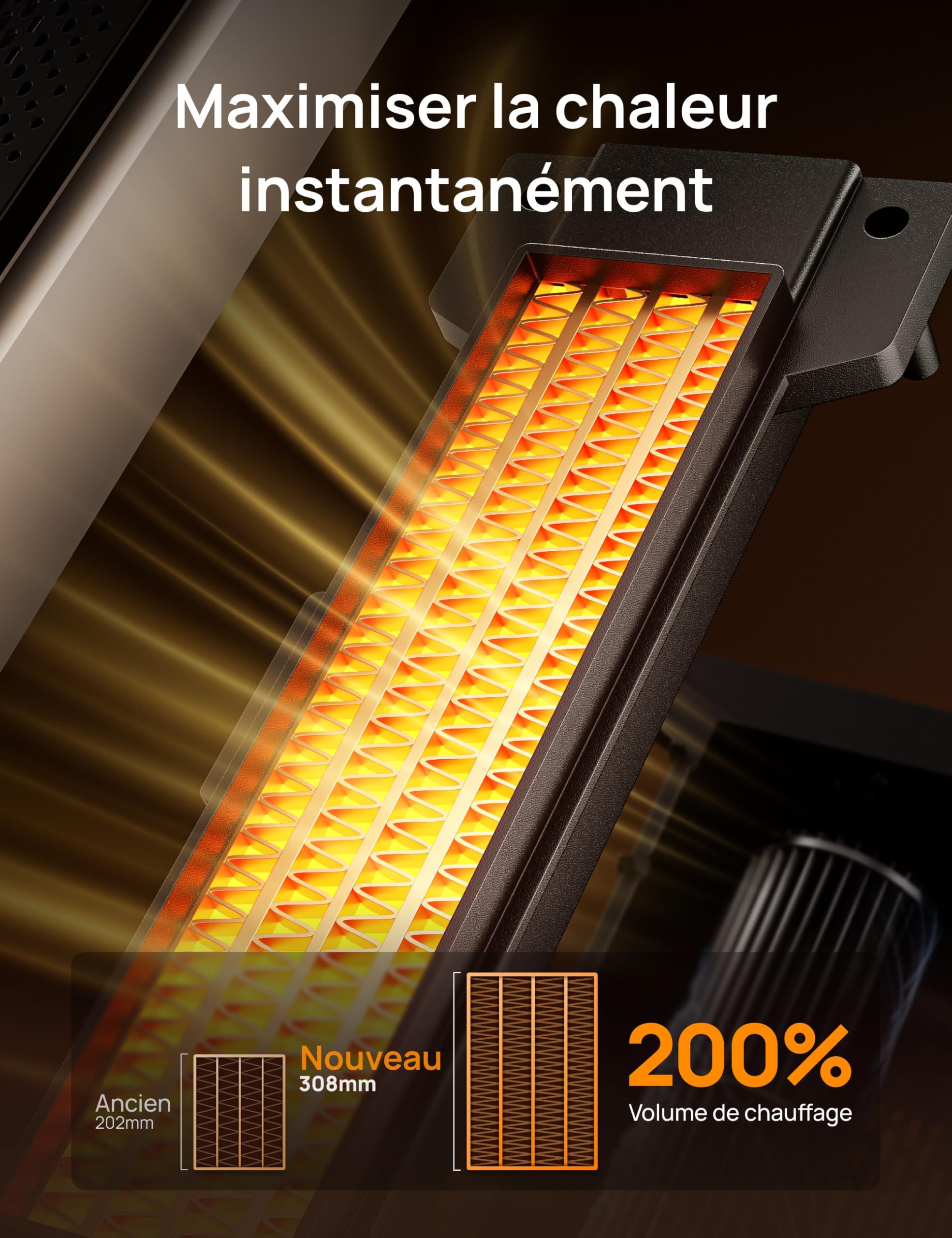 Dreo Chauffage pour intérieur, radiateur portable télécommande et thermostat, 3 mode, protection contre la surchauffe et le basculement, chauffages électriques pour une utilisation intérieure, chambre