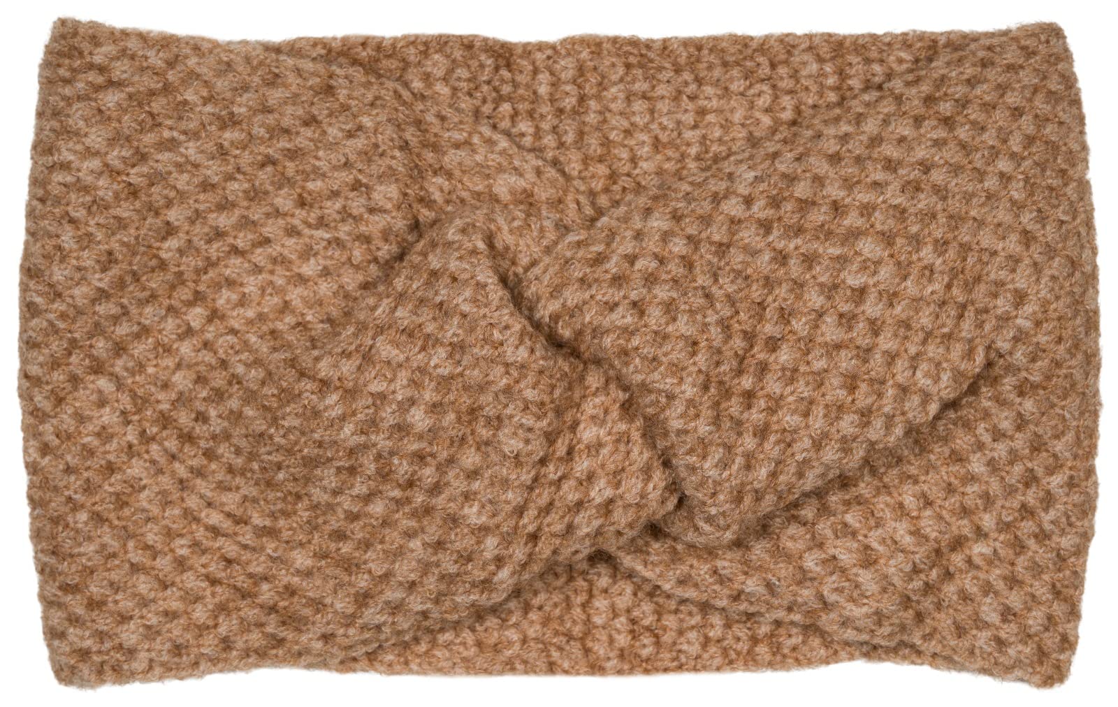 styleBREAKER Ladies Knitted Headband with Waffle Pattern and Twist Knot, Warm Winter Hairband, Headband 04026060, Colour:Brown