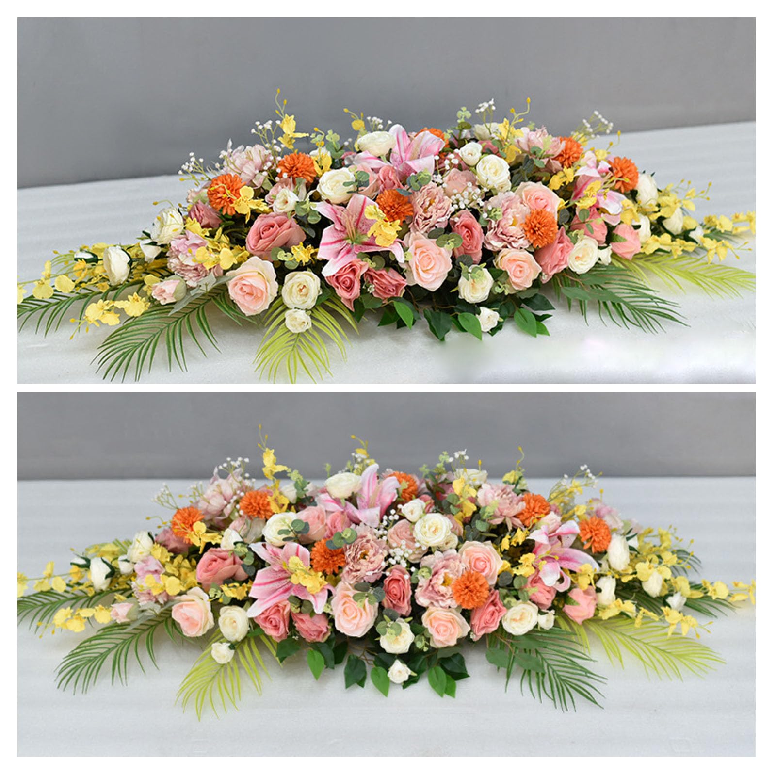 Business Venue Floral, Corporate Table Decor, Office Meeting Arrangement, Faux Floral Decoration For Events And Offices, Business Venue Setup, Corporate Meetings, Hotel(Size:140*40*25cm,Color:D-2 PCS)