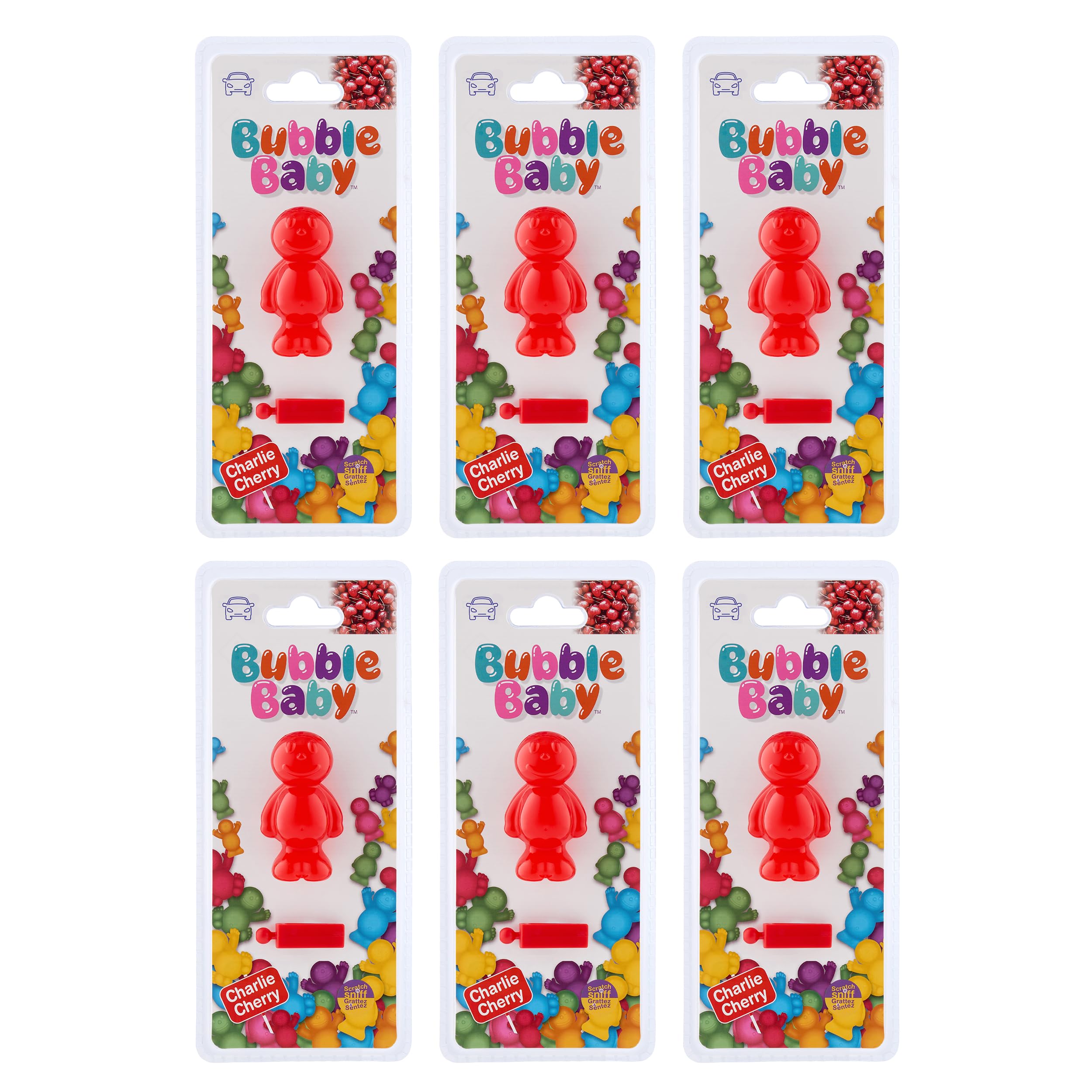 BUBBLEBABY Cherry Fragranced 3D/Vent Clip Car Vent Air Freshener And Odour Eliminator (Pack of 6)