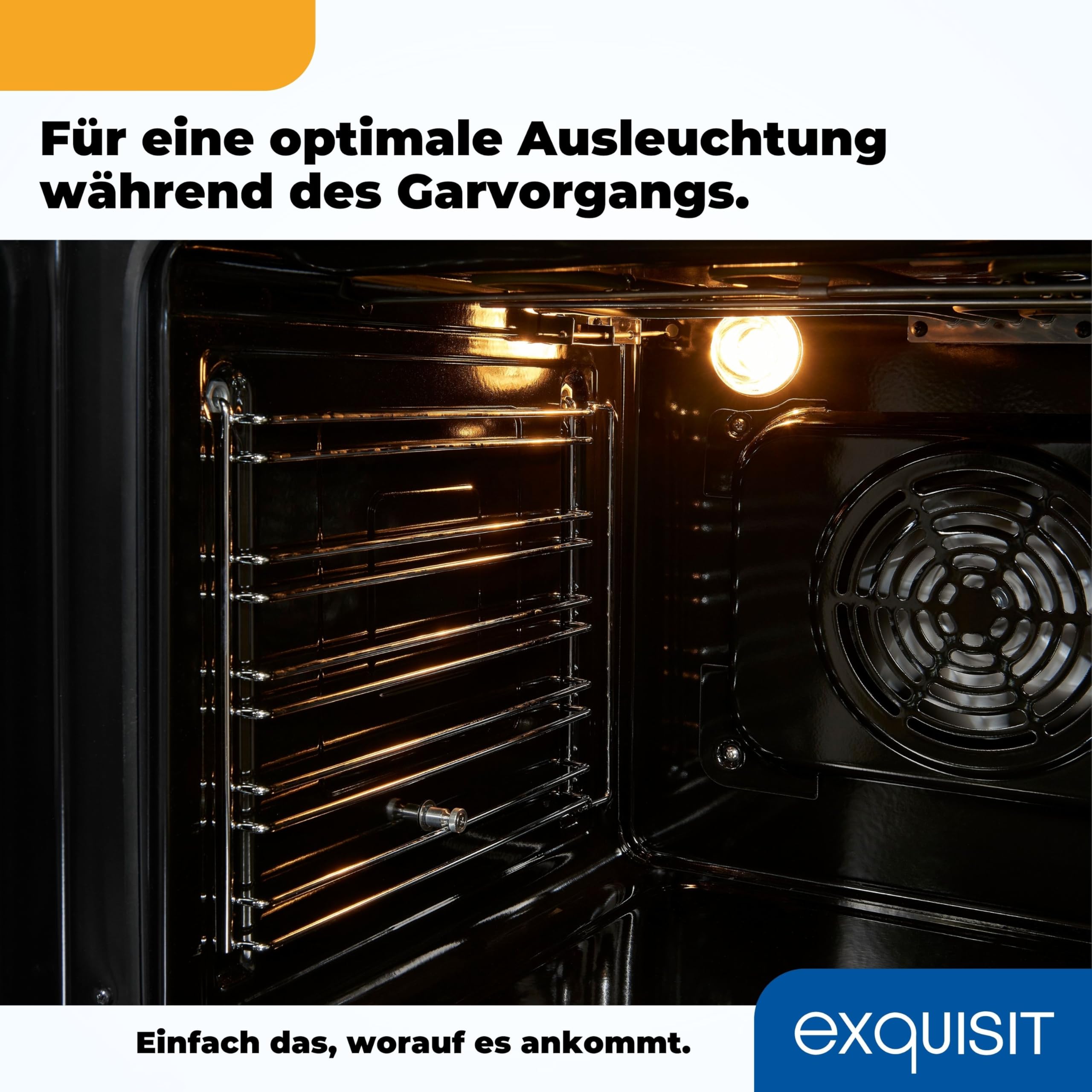 Exquisit EBE 657-2U Einbaubackofen | 59 L Backofenvolumen | Heißluft | Teleskopauszüge | Schwarz