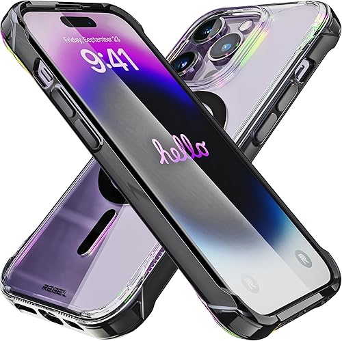 Miniatura 9 de REBEL Funda transparente para iPhone 14 Crystal Series Gen-4 Fuerte compatible con MagSafe, antiarañazos, no amarillea, protección a prueba de