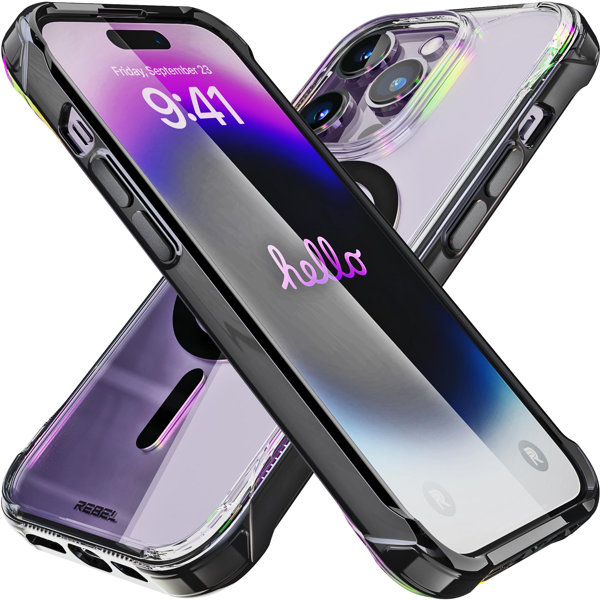 Coque transparente iPhone 14 Pro premium Crystal Series Gen-4 Rebel - 8