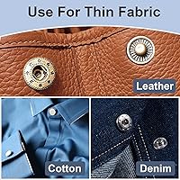 Vista 2 de Alritz Kits de botones a presión de cuero de 0.591 in con espaciador de martillo, 90 juegos de broches de presión de metal con 4 herramientas