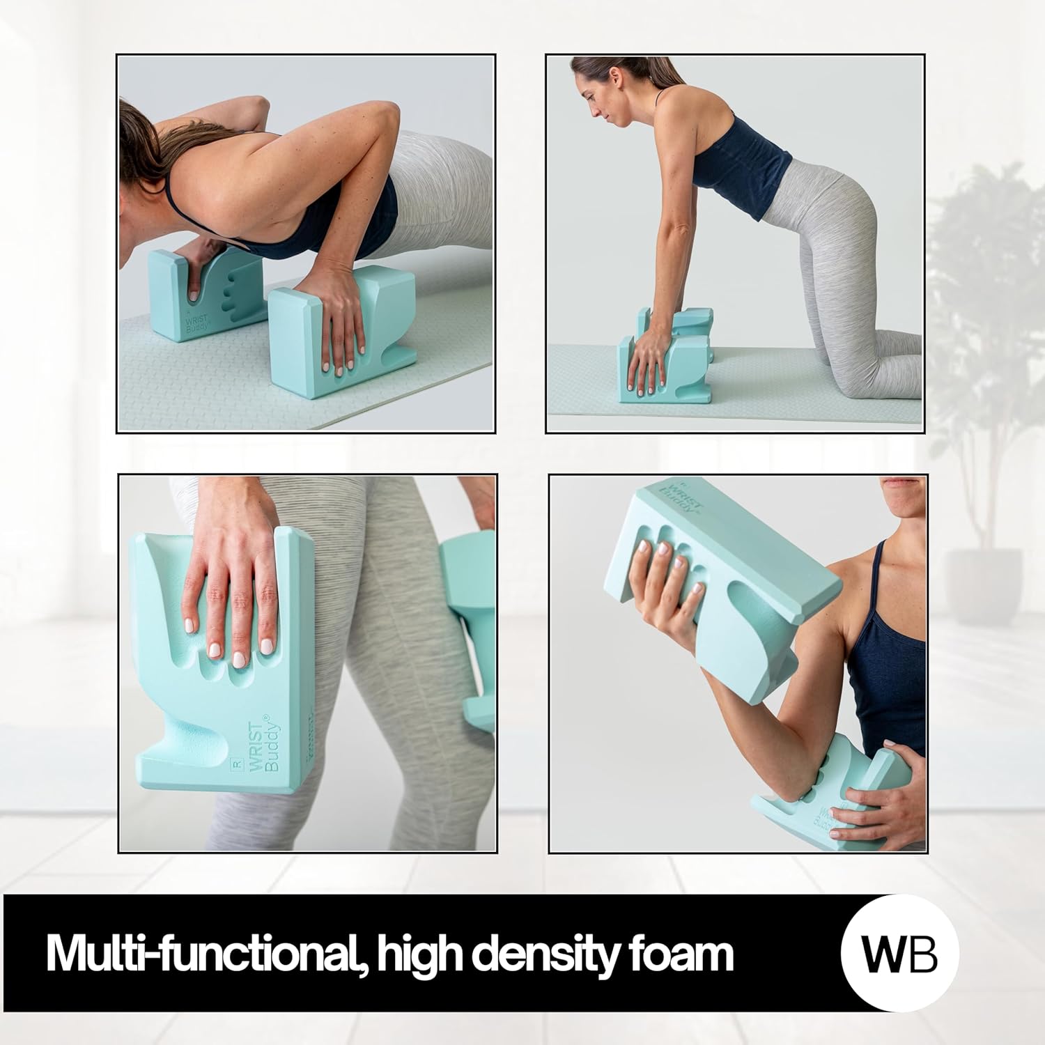 WRISTBuddy® Yoga Blocks 2-Pack (Left + Right) — Ergonomic, Hand-Shaped EVA Blocks for Wrist Relief & Better Grip | Doctor-Designed Support for Yoga, Pilates, Handstands, Push-Ups & Rehab