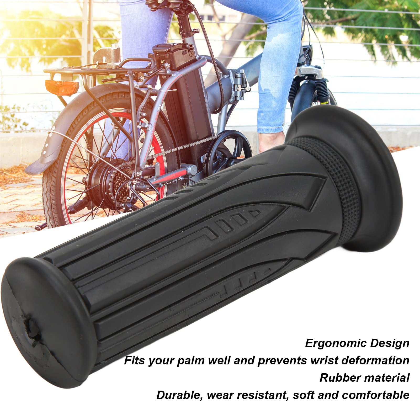 Bike Handle Grips,Non-Slip-Rubber Bicycle Handlebar Grips,Specialized Replacement Bike Grips,Rubber Ergonomic Antislip Bicycle Grip Shift Replacement Grips for Cycling - Image 3