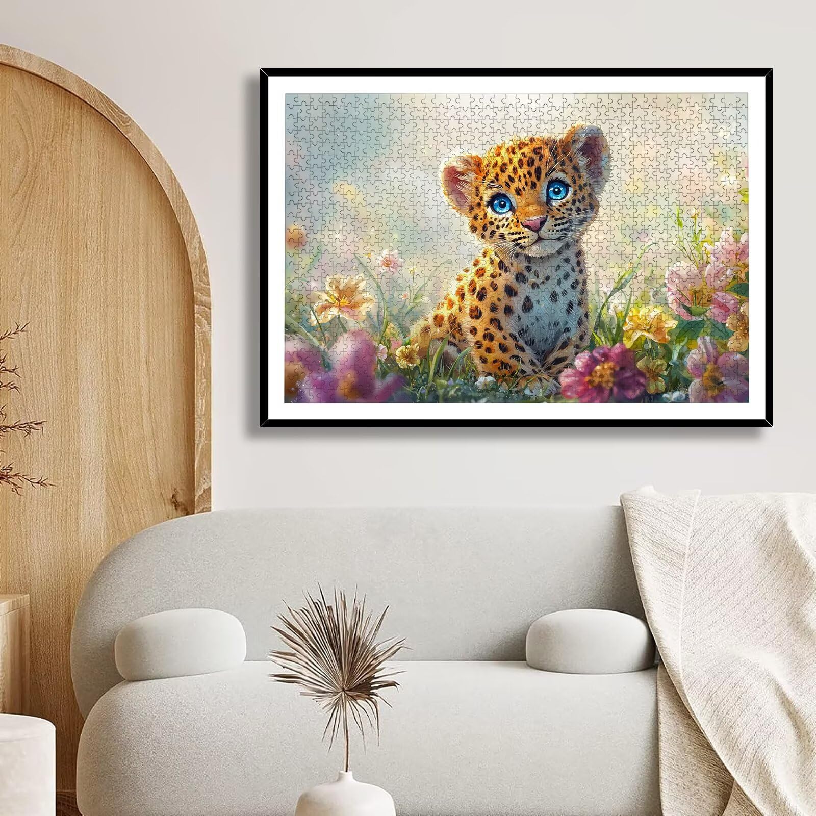Puzzle 1500 Pièces Léopard, Puzzle 1500 Pièces Adultes et Enfants, Puzzles Bois avec Une Boîte d'emballage Exquise, Jeu Éducatif Puzzles Animal, Decoration Maison, Cadeau Femme, Cadeau Homme, -6965