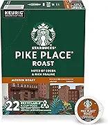 Starbucks K-Cup Coffee Pods, Medium Roast Hot or Iced Coffee, Pike Place Roast, 22 Keurig Pods ​