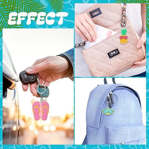 Miniatura 6 de 36 llaveros para fiesta en la piscina, recuerdos de fiesta en la playa, flamenco, piña, hawaiano, tabla de surf, para niños, temática de verano,