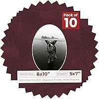 Vista 53 de Tapete de 8 x 10 pulgadas, corte biselado para fotos de 5 x 7 pulgadas, con apertura de tablero de fotos ovalado blanco precortado, sin ácidos, mate