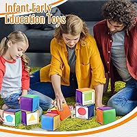 Vista 5 de Yilloog 4 piezas de dados grandes de espuma con bolsillos, para hacer tú mismo, educación, jugar, cubos de dados suaves, aprendizaje y enseñanza