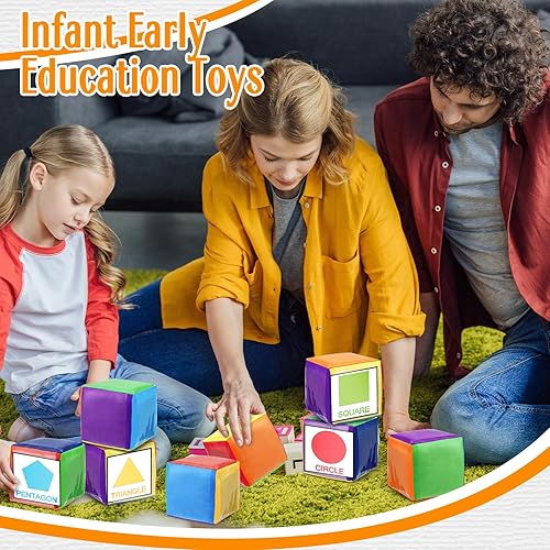 Miniatura 5 de Yilloog 4 piezas de dados grandes de espuma con bolsillos, para hacer tú mismo, educación, jugar, cubos de dados suaves, aprendizaje y enseñanza,