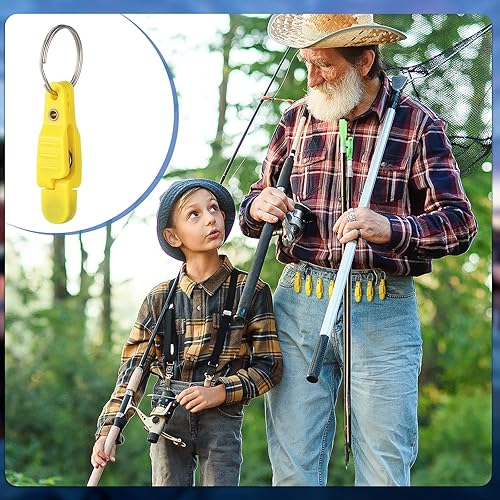 Miniatura 6 de Honoson 20 clips de liberación a presión de tensión pesada, clips de liberación acolchada, clips de arrastre con llavero para tablero de cepillado