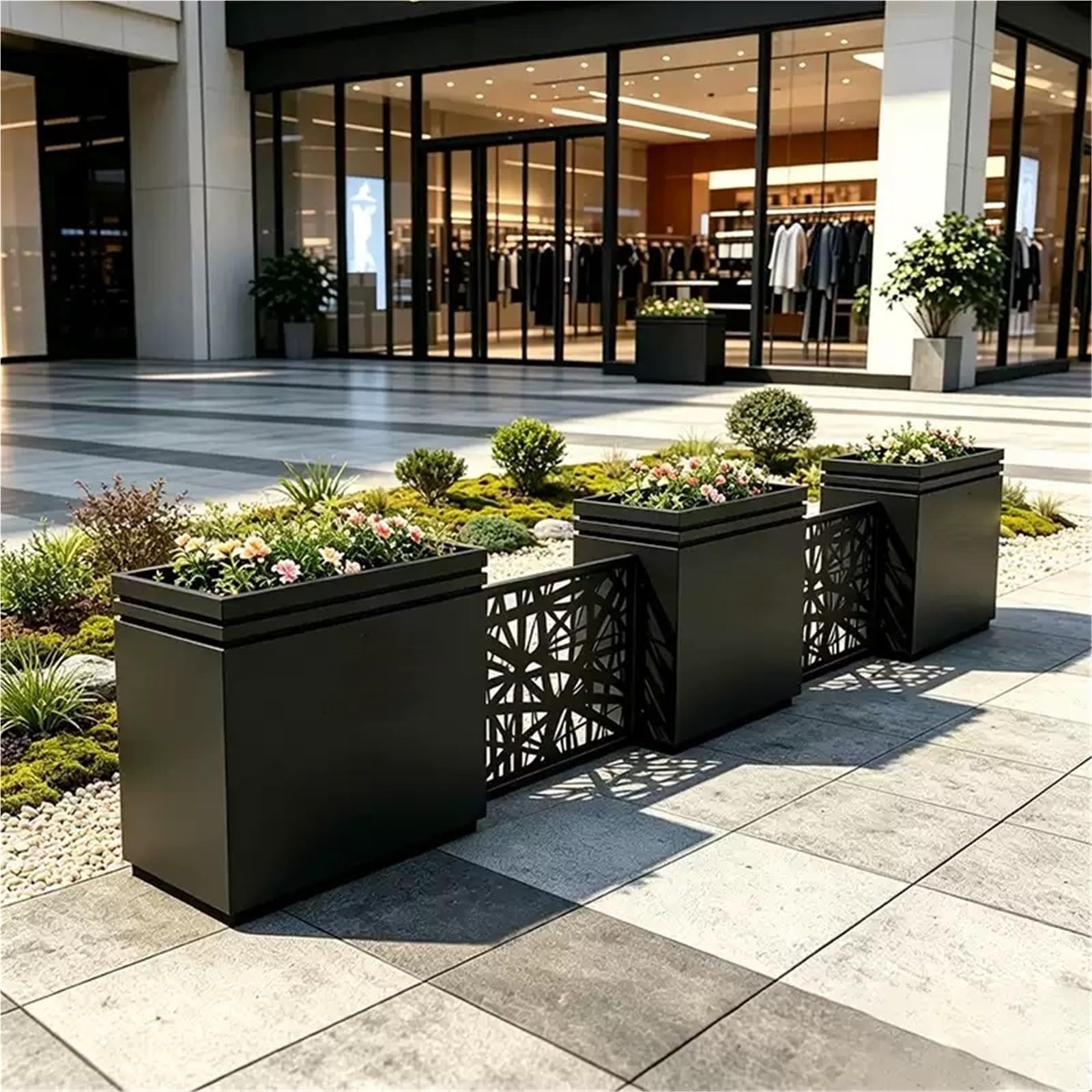 Al aire libre Macetero con partición, macetero for plantar Caja de flores | Adecuado for varios escenarios(Pequeño)