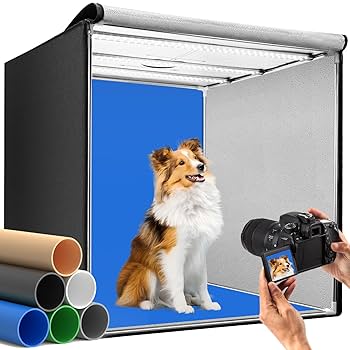 105CM超大型 撮影ボックス 6色背景 二色照明折り畳み式 Amazon | 【革新な105CM＆超豊富6色背景】大型 撮影ボックス