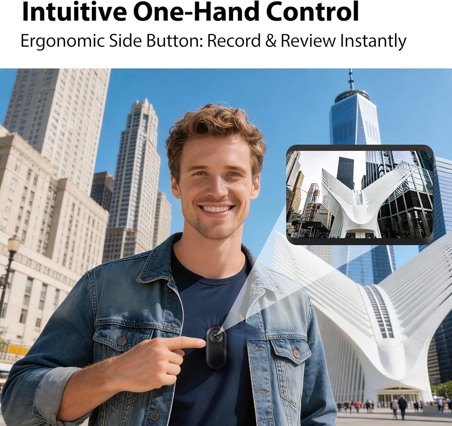 64GB Magnetic Mini Body Camera with 1.5" Screen, 1080P 30fps Wearable Thumb Cam, 5H Hands-Free POV Recording for Sports, Riding, Vlog, Security, Pet & Home Monitoring (Black)