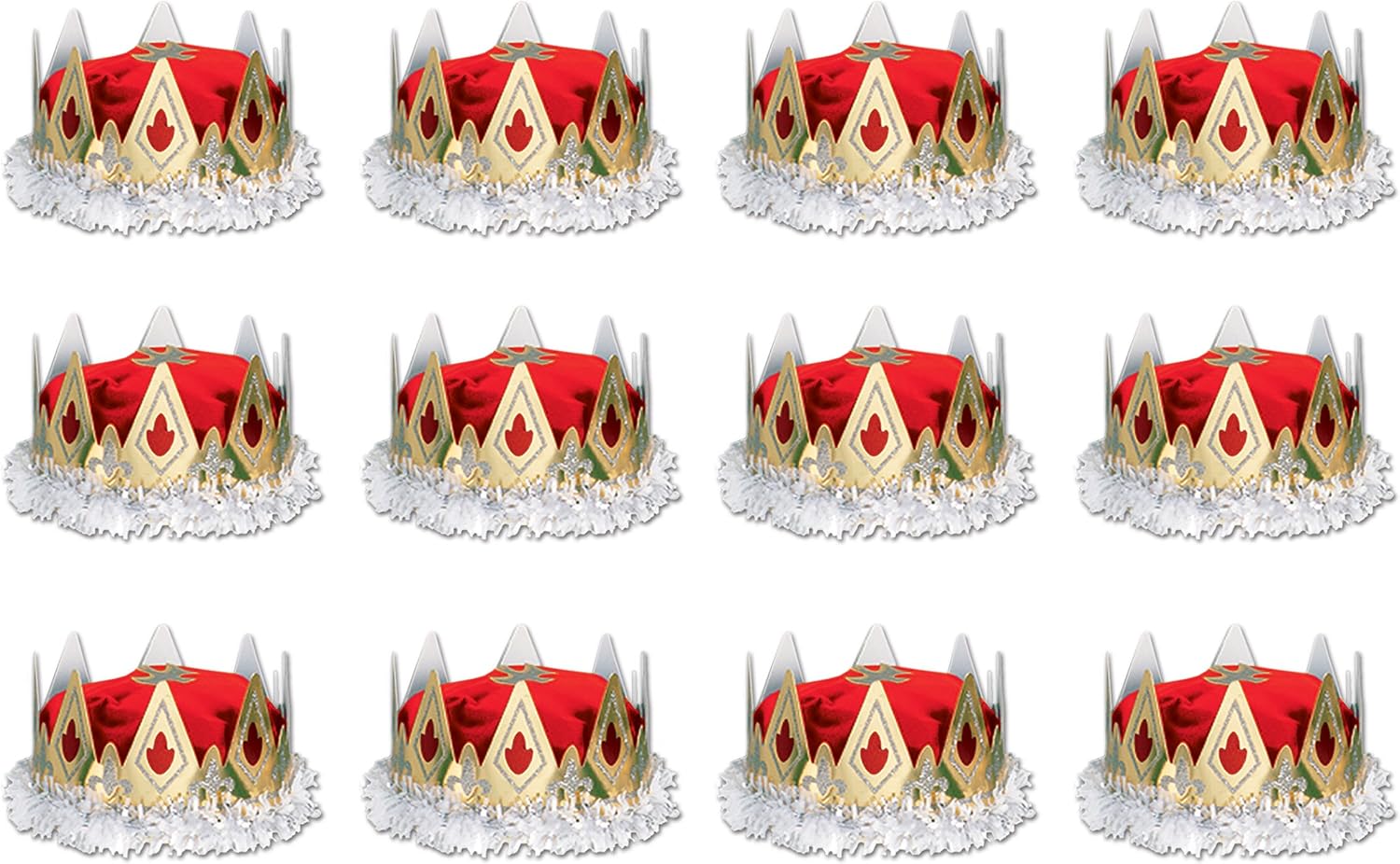 Beistle 66111-R 12-Pack Royal Queen's Crown, Red