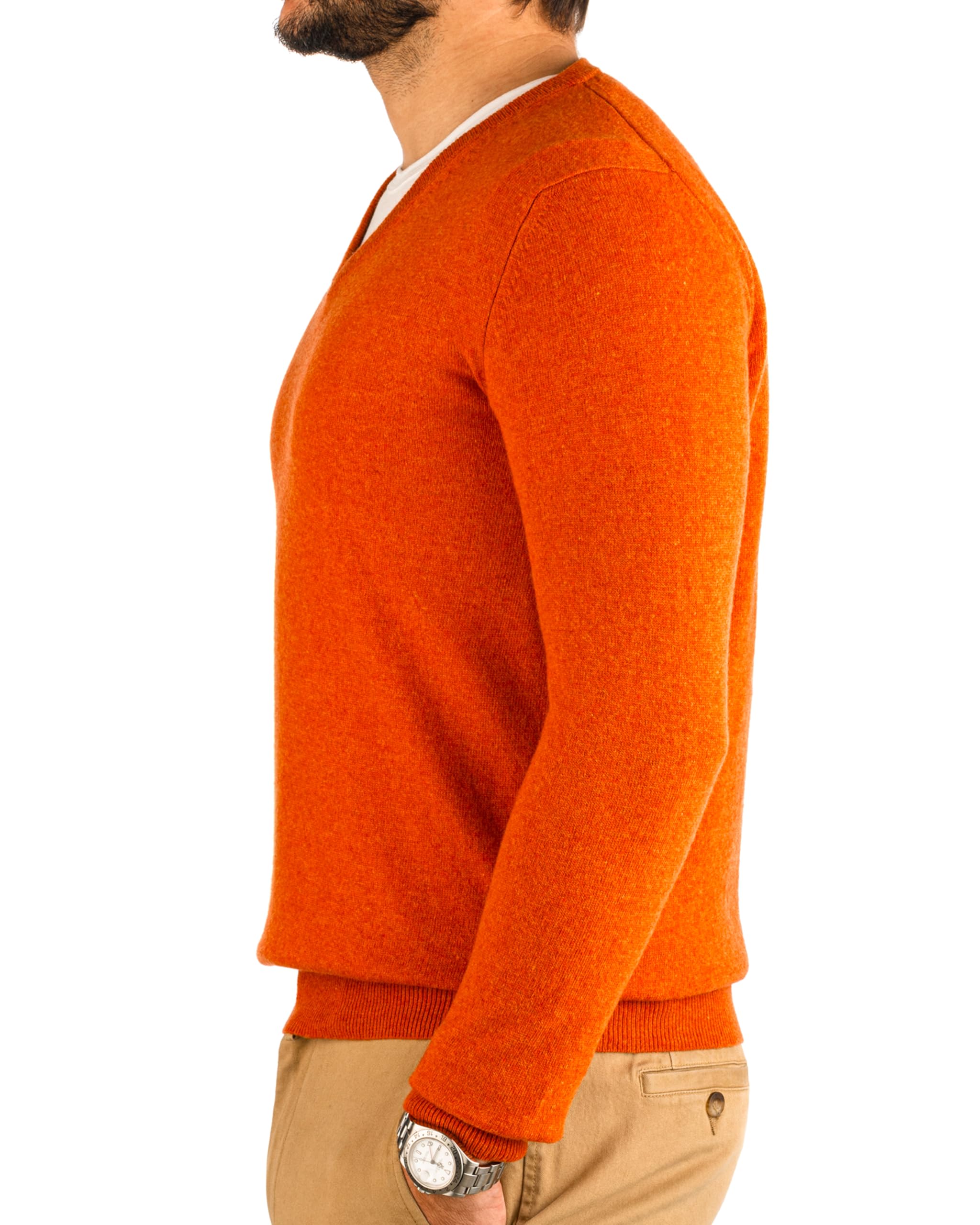 Maglione Uomo Collo a V Pullover Invernale Manica Lunga Morbido e Caldo in 5% Cashmere Blend 25% Lana, 30% Viscosa e 40% Poliamide
