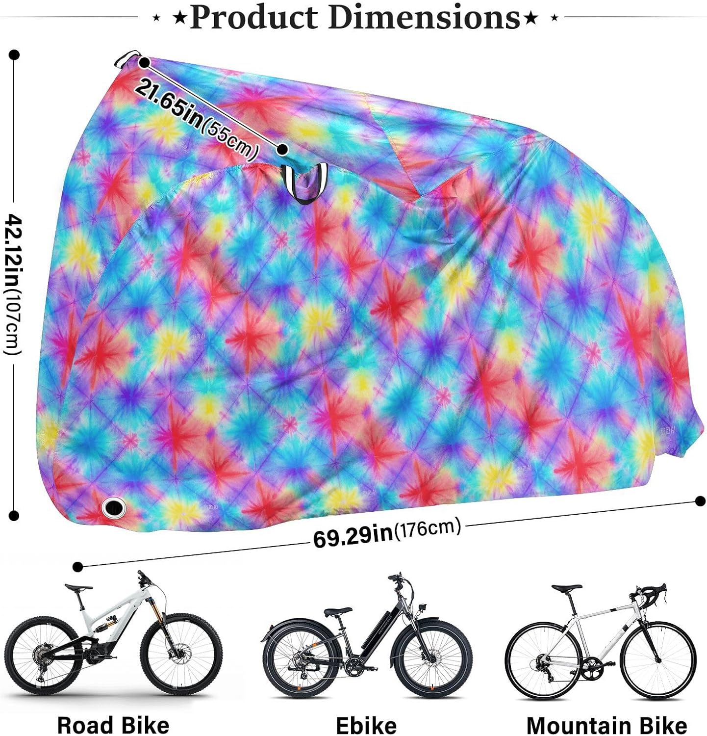 Rainbow Tie-dye Covers for Bike Waterproof Motorcycle Cover Bikes Storage cover para bicicletas electricas