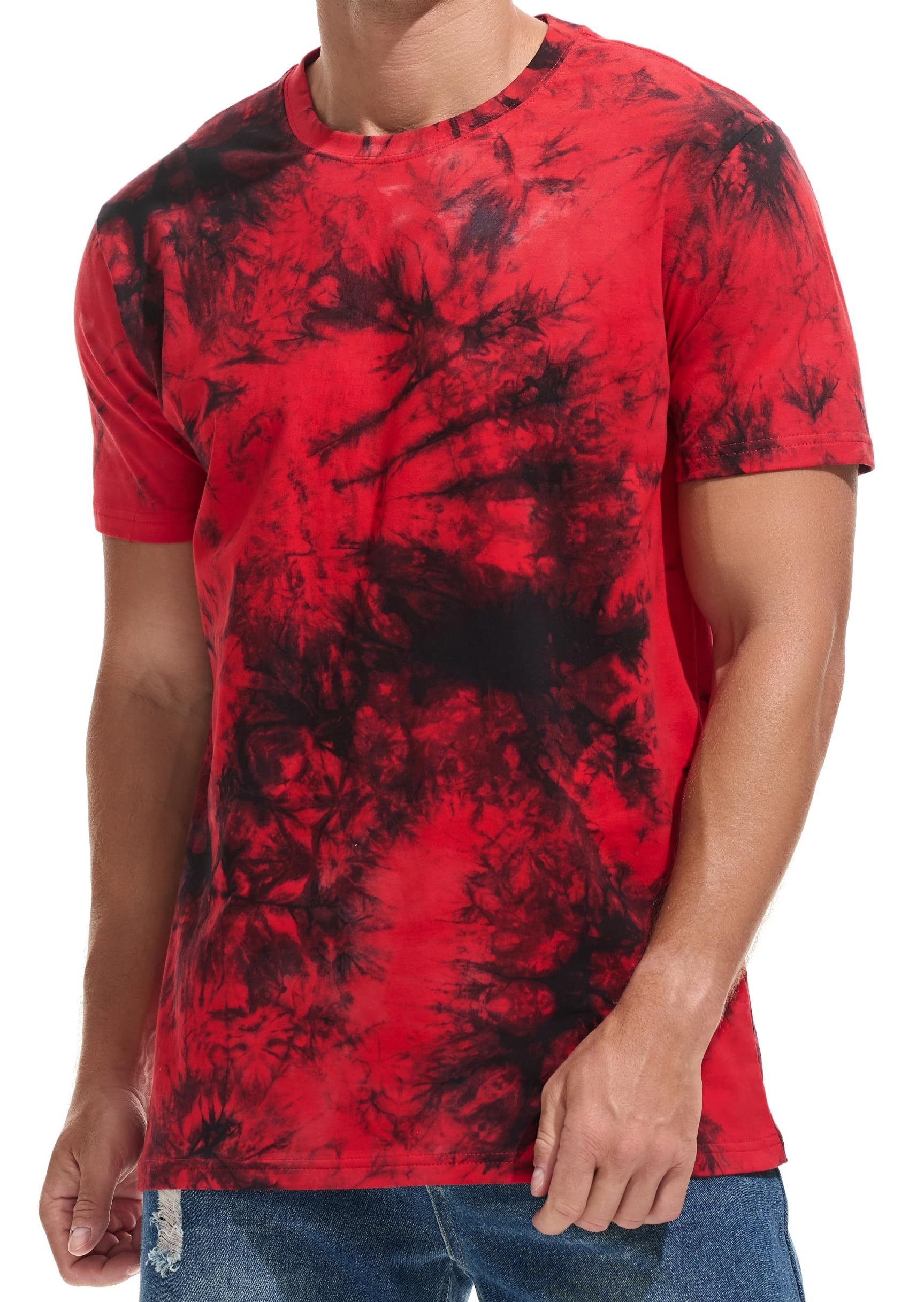 RONOMO Herren T-Shirt 95% Baumwolle 5% Spandex, Mikroelastik, Hautfreundlich
