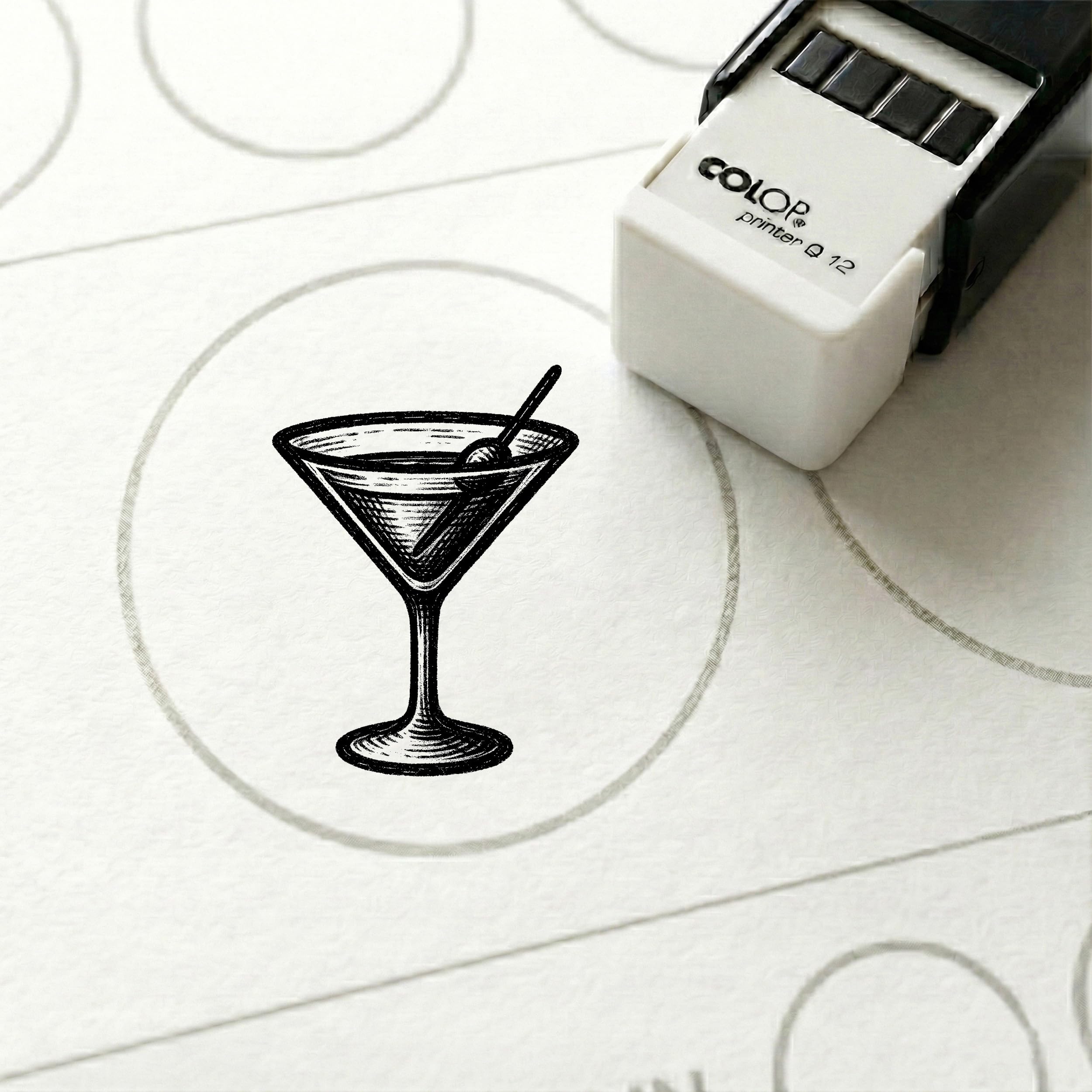 Dekolando Bonus Stamp Cocktail 10 x 10 mm - Bonus Card Stamp for Cocktail Bar Lounge Bar Club Beach Bar - Stamp Bonus Card Customer Card Stamp Card